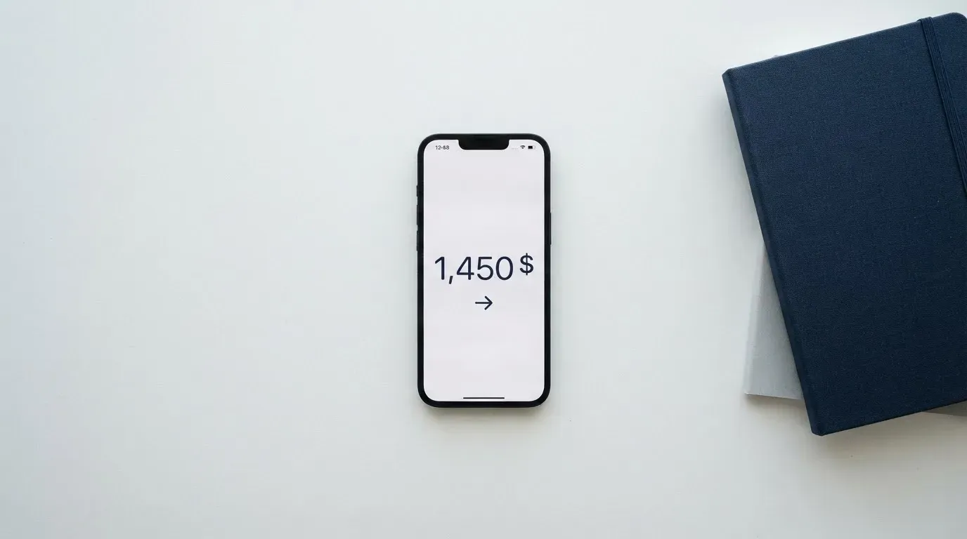 A phone showing a stablecoin transfer screen