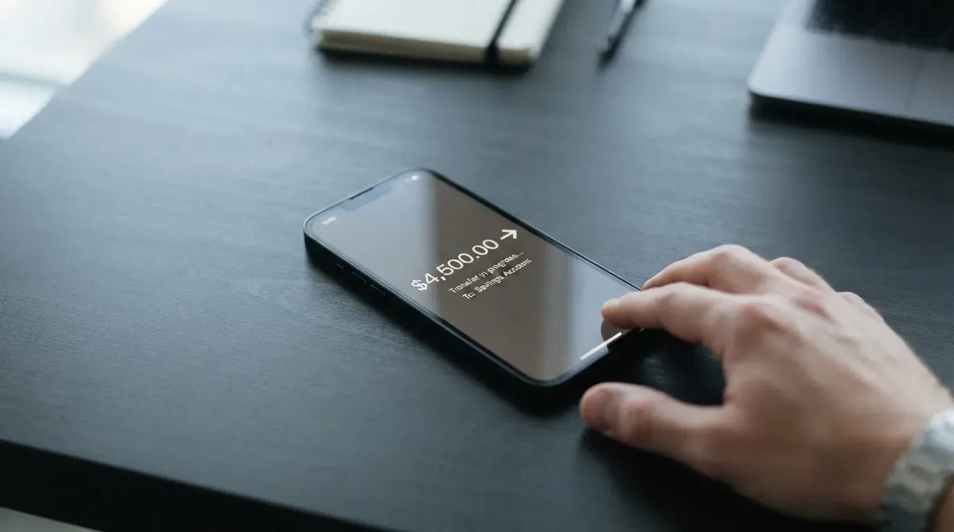 A phone showing a stablecoin transfer screen