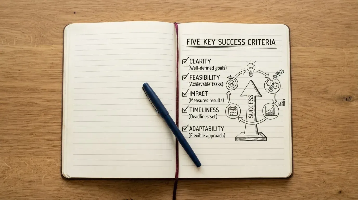 A notebook with a hand-drawn comparison table and a pen