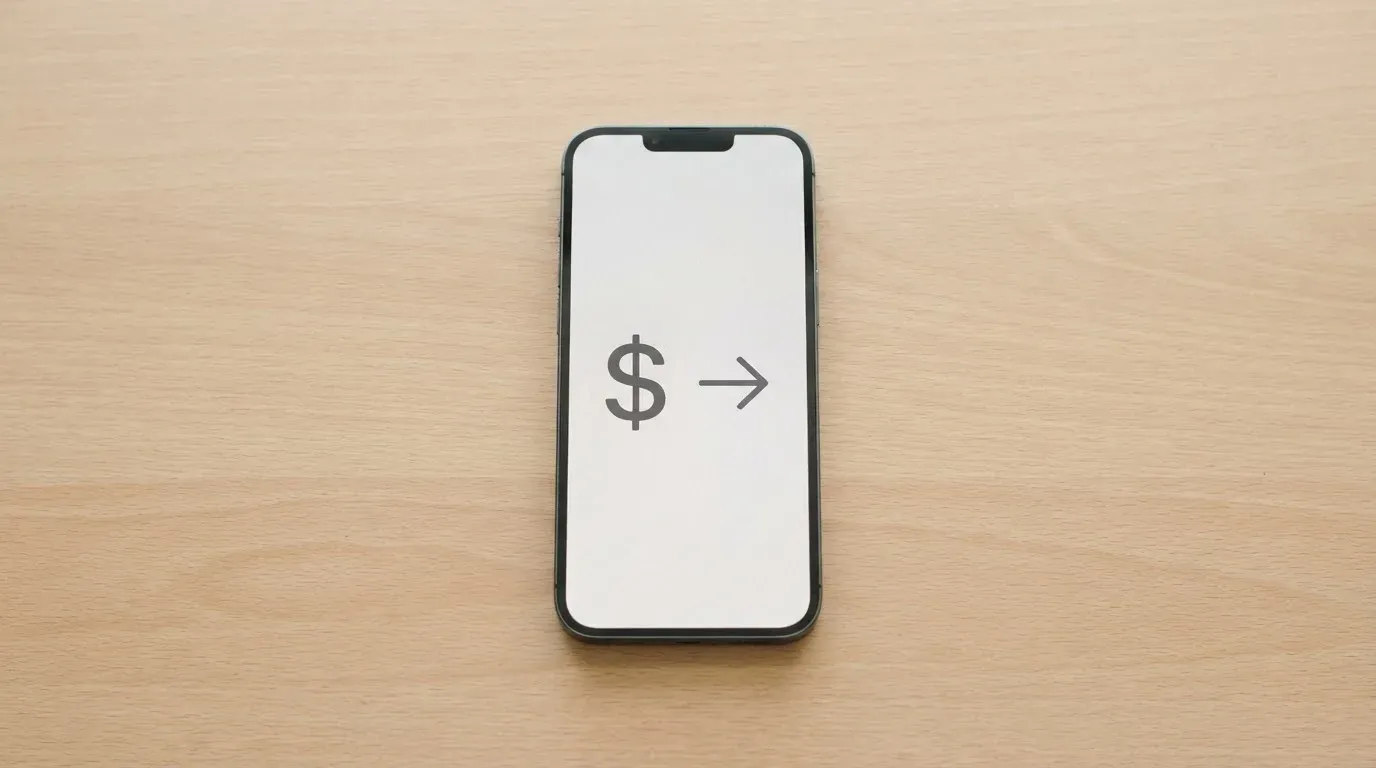 A phone showing a stablecoin transfer screen