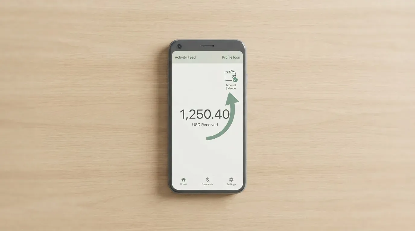 A phone showing a stablecoin transfer screen