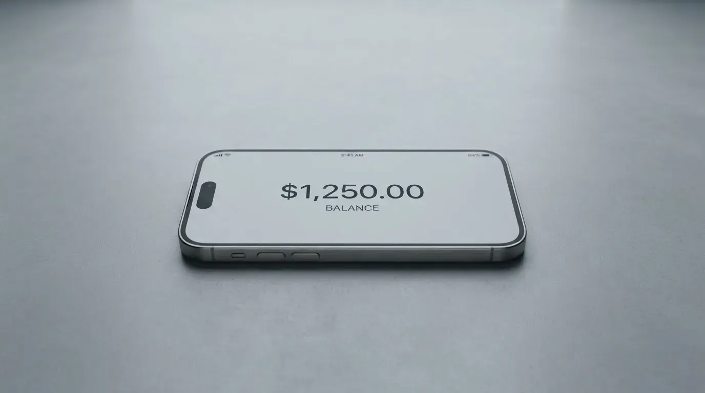 A phone showing a stablecoin transfer screen