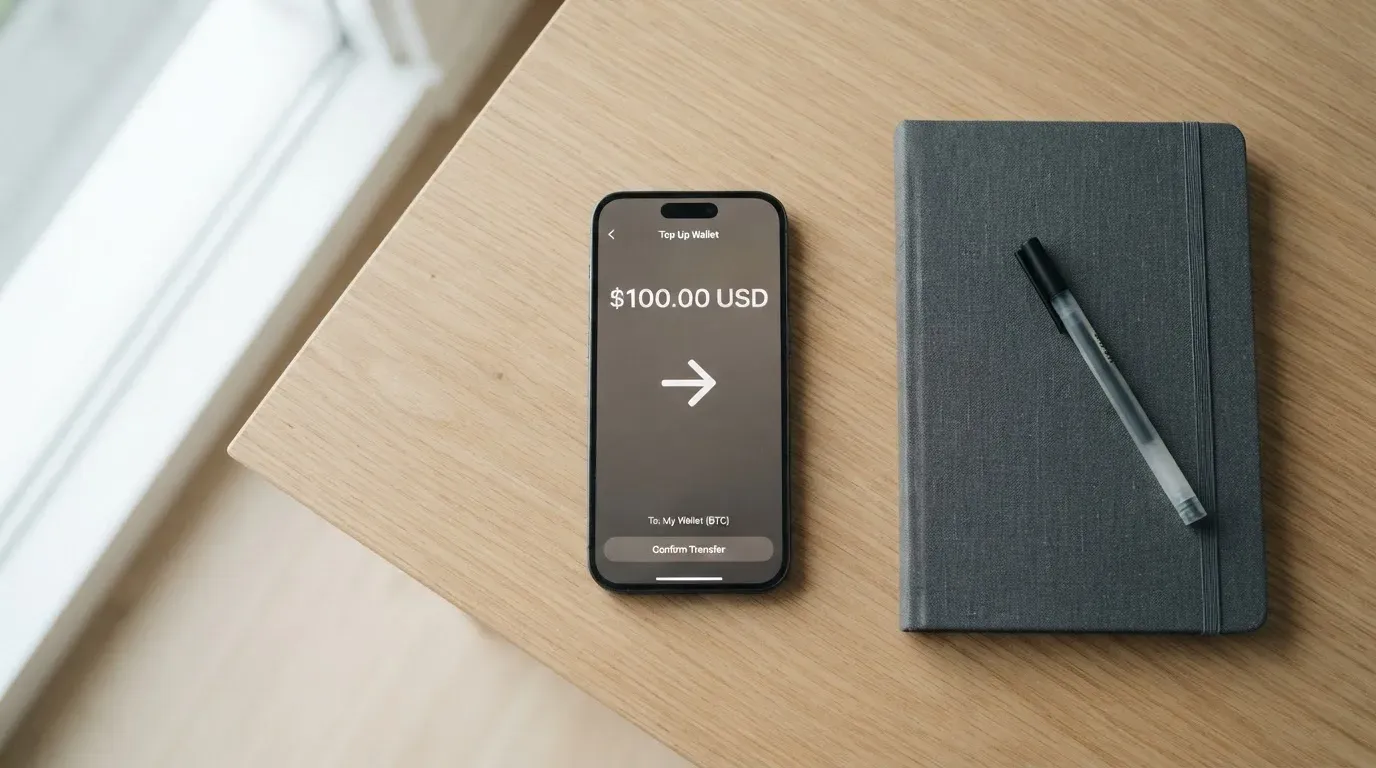 A phone showing a stablecoin transfer screen