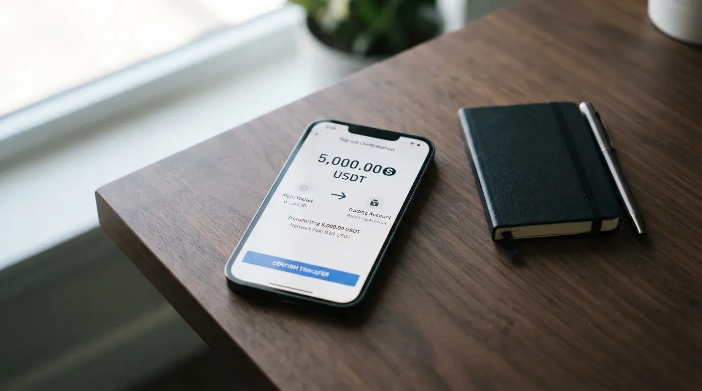 A phone showing a stablecoin transfer screen