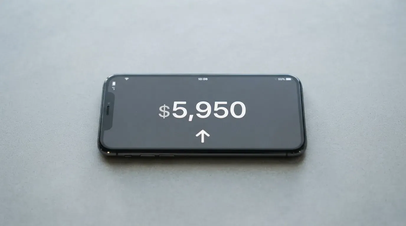 A phone showing a stablecoin transfer screen