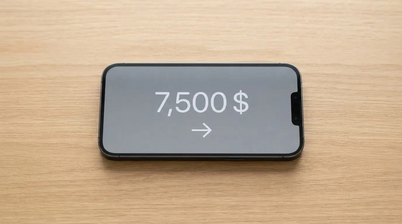 A phone showing a stablecoin transfer screen