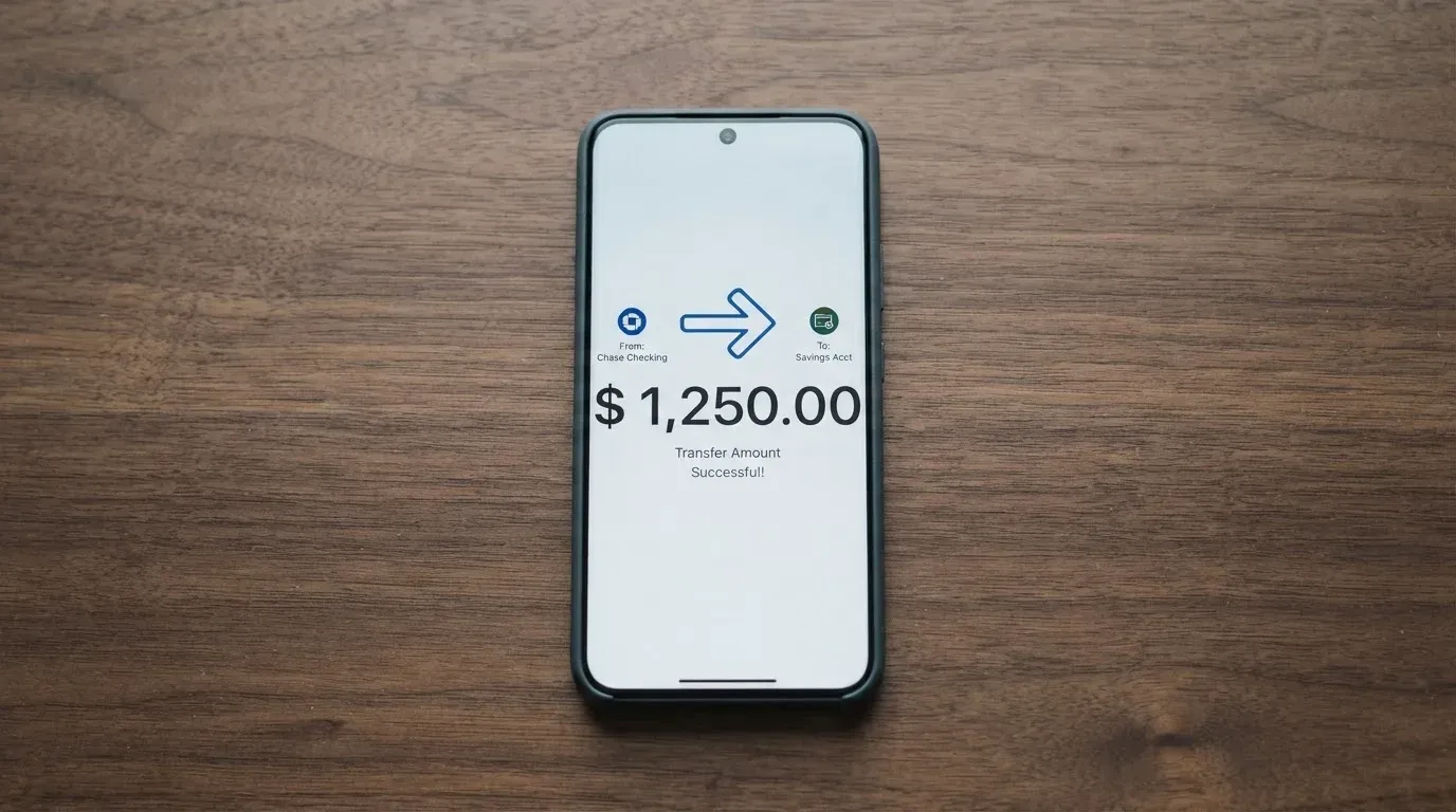 A phone showing a stablecoin transfer screen