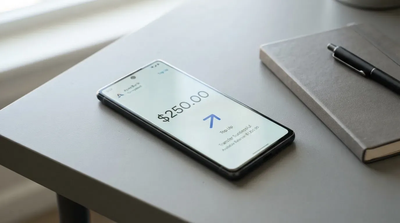 A phone showing a stablecoin transfer screen