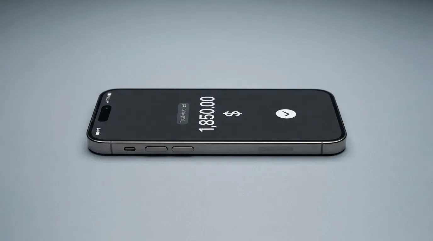 A phone showing a stablecoin transfer screen