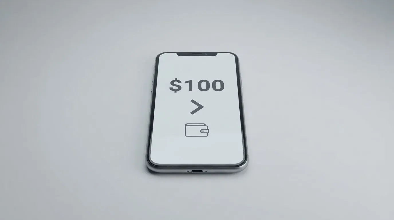 A phone showing a stablecoin transfer screen