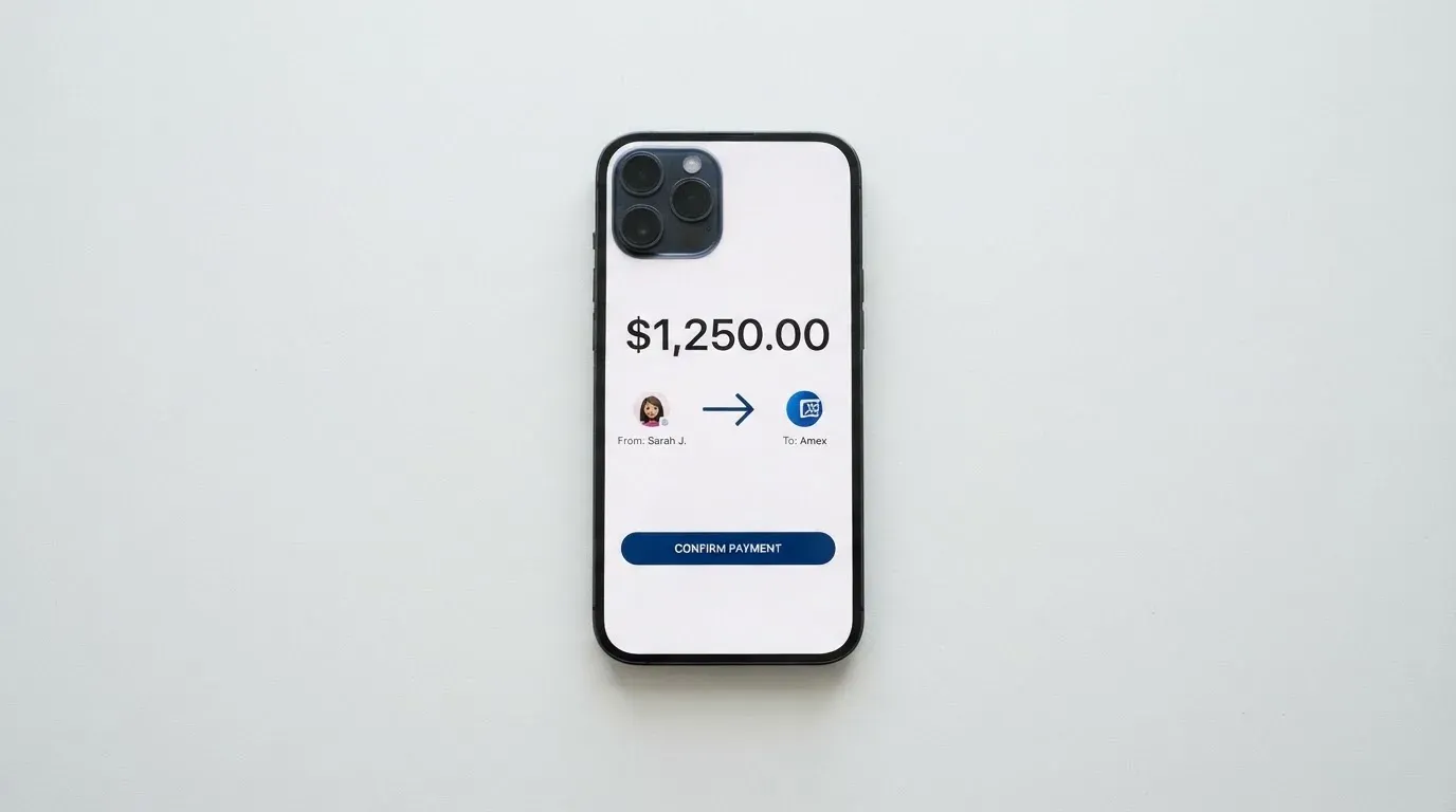 A phone showing a stablecoin transfer screen