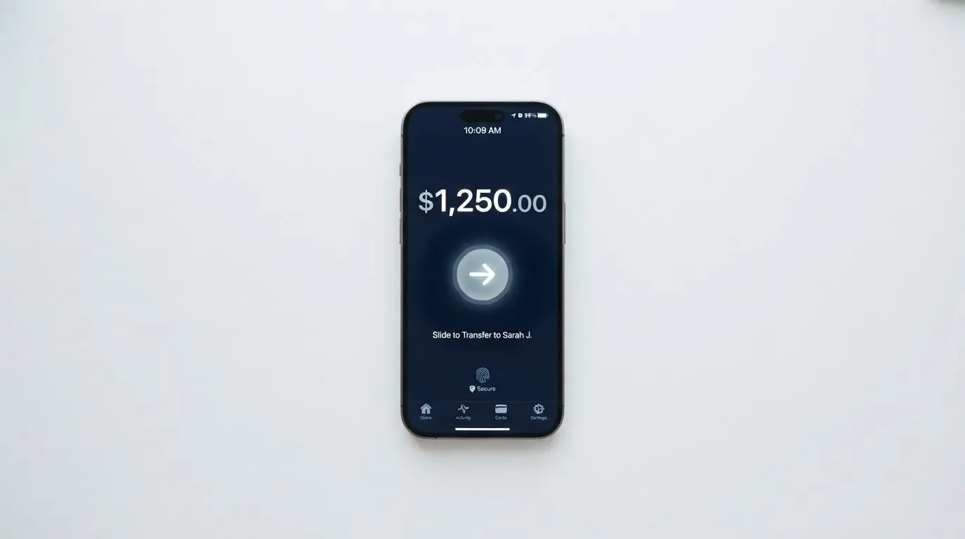A phone showing a stablecoin transfer screen