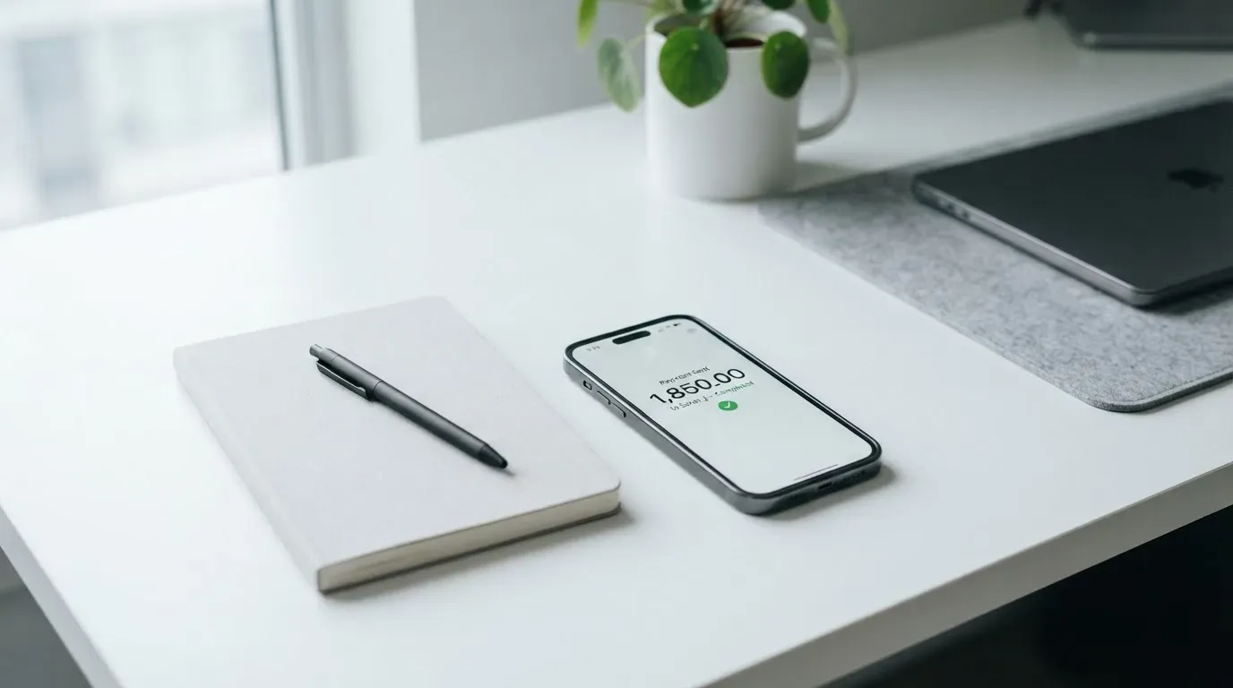 A phone showing a stablecoin transfer screen