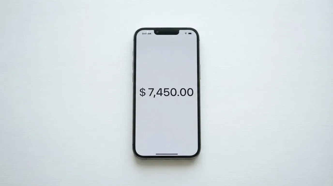 A phone showing a stablecoin transfer screen