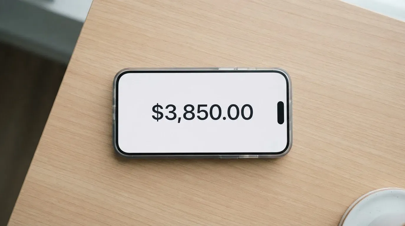 A phone showing a stablecoin transfer screen