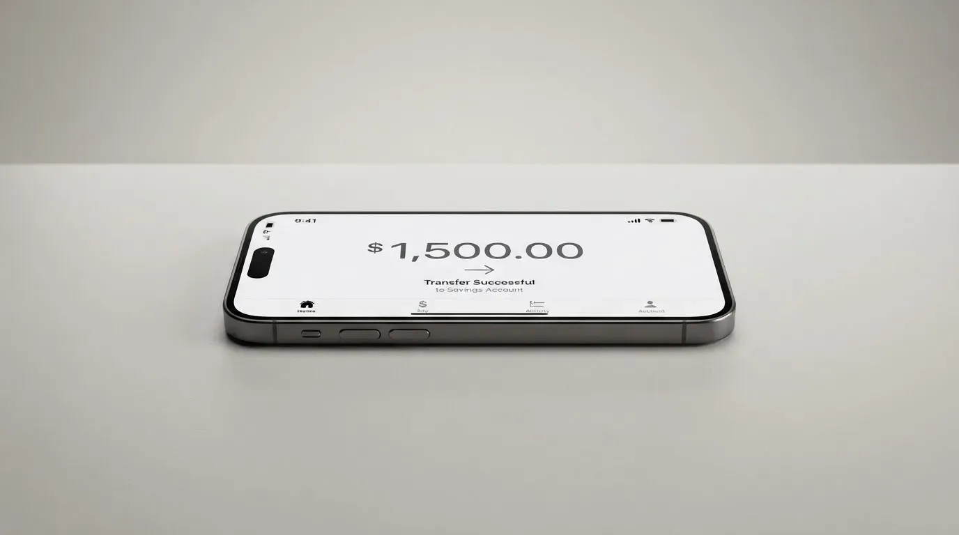A phone showing a stablecoin transfer screen