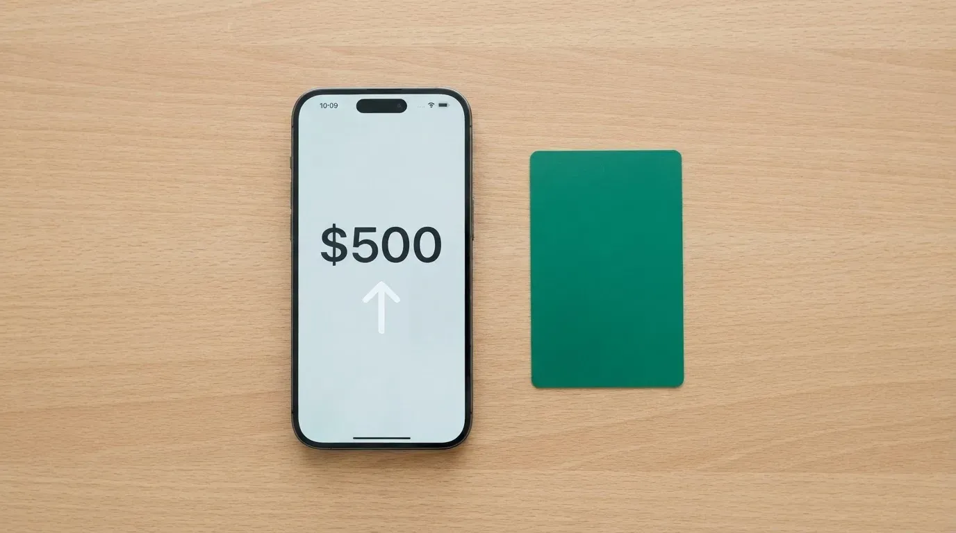 A phone showing a stablecoin transfer screen